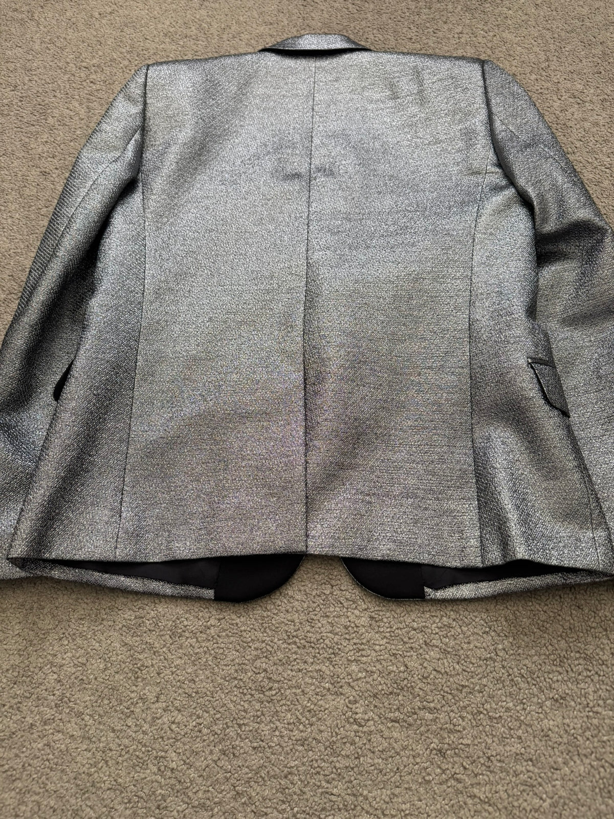 FW13 Saint Laurent by Hedi Slimane Silver Smoking Blazer Jacket