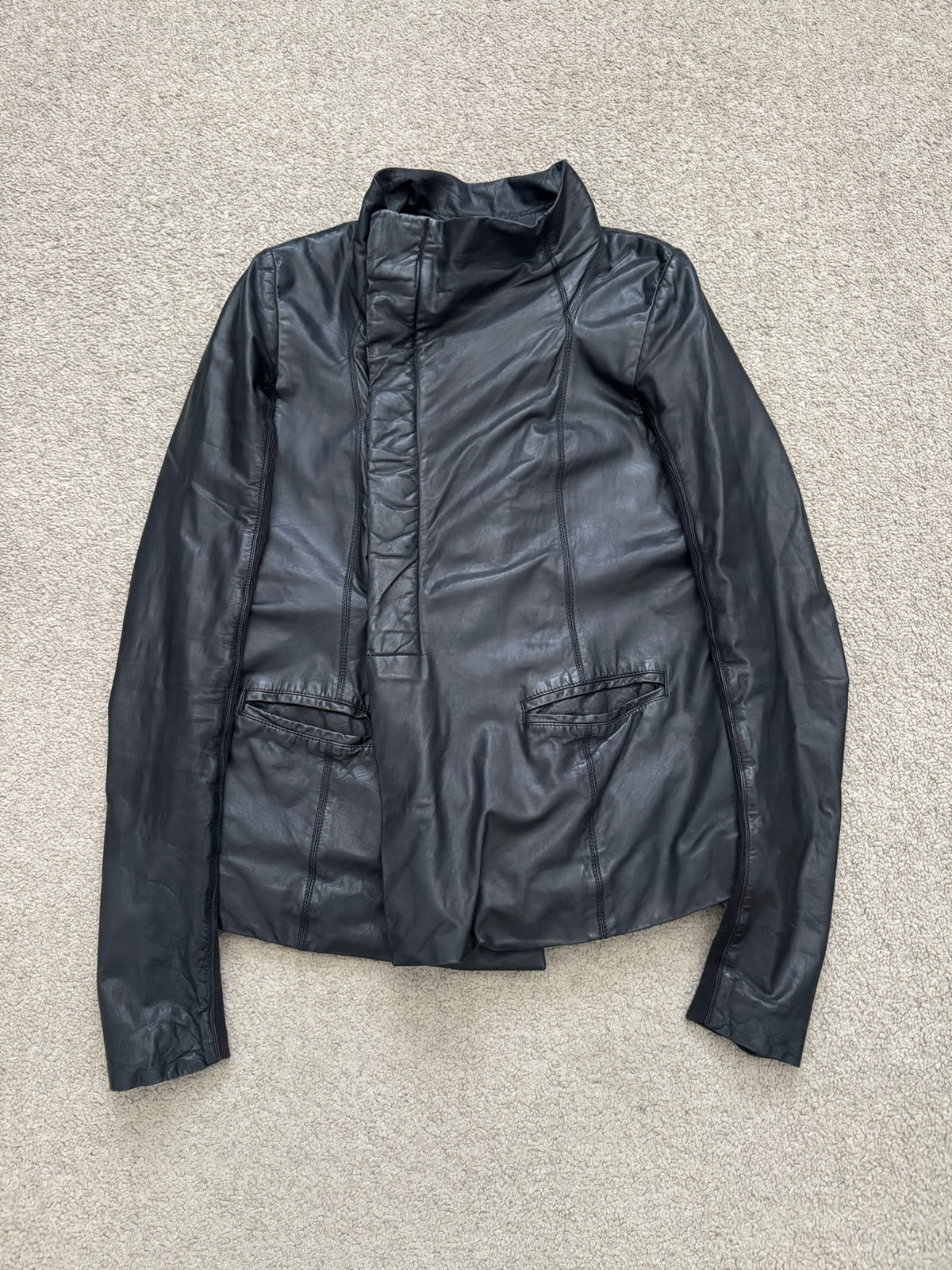 FW11 Rick Owens Mainline "Limo" Hybrid Biker Leather Jacket