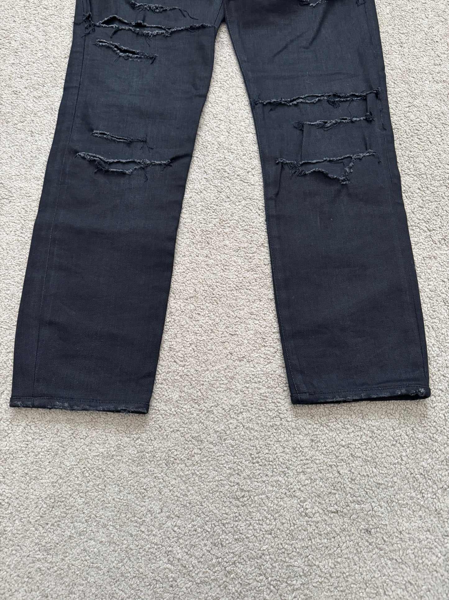 FW15 Saint Laurent by Hedi Slimane Crash Distressed D02 Denim Jeans