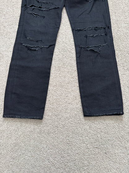 FW15 Saint Laurent by Hedi Slimane Crash Distressed D02 Denim Jeans