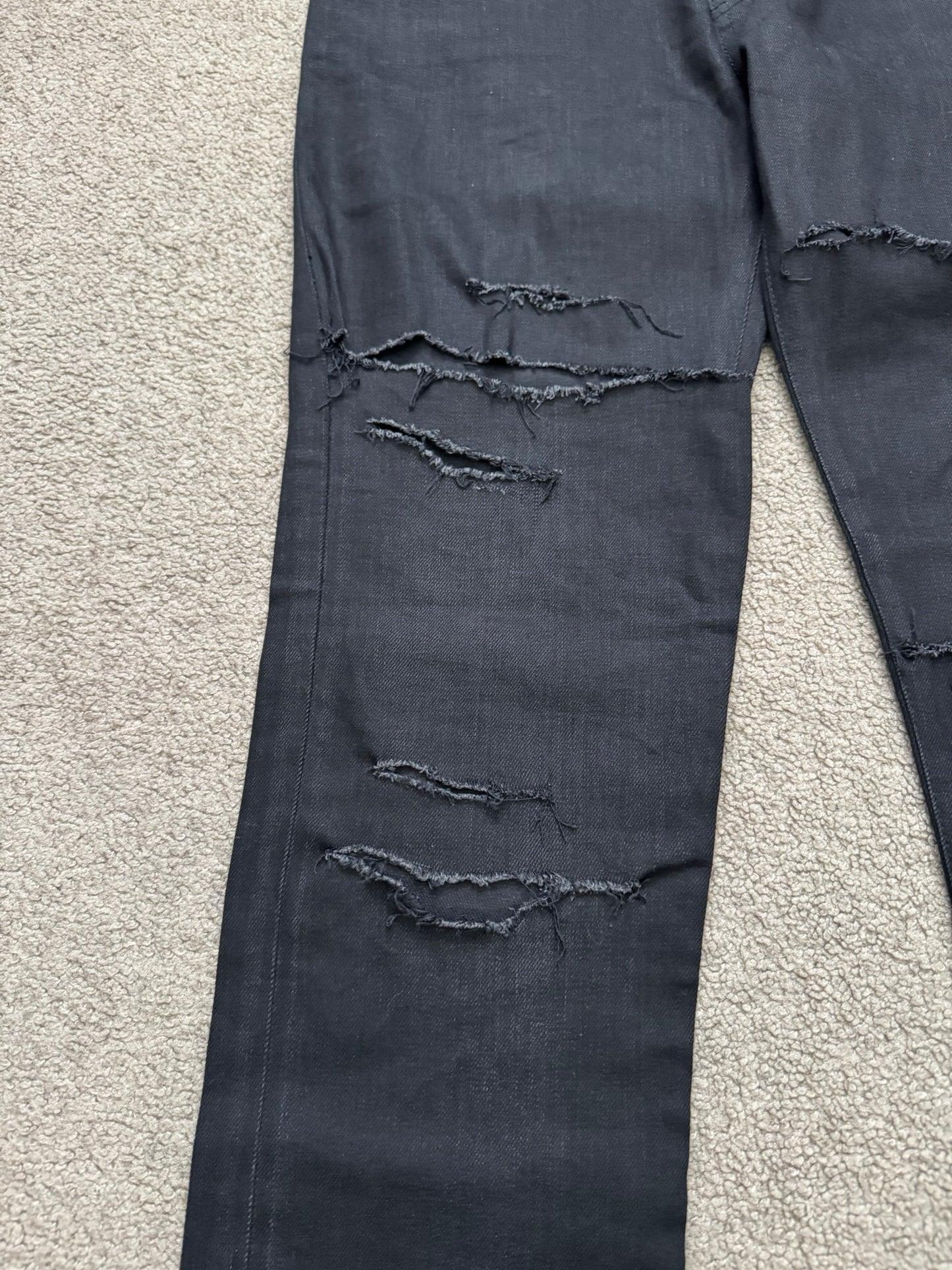 FW15 Saint Laurent by Hedi Slimane Crash Distressed D02 Denim Jeans