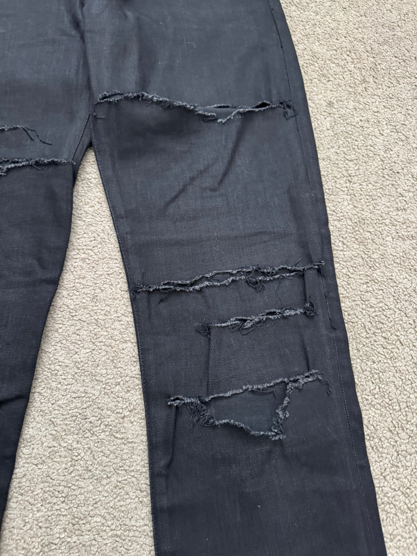 FW15 Saint Laurent by Hedi Slimane Crash Distressed D02 Denim Jeans