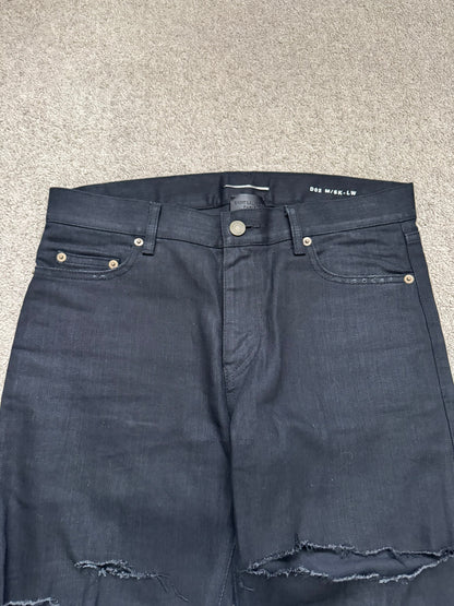 FW15 Saint Laurent by Hedi Slimane Crash Distressed D02 Denim Jeans