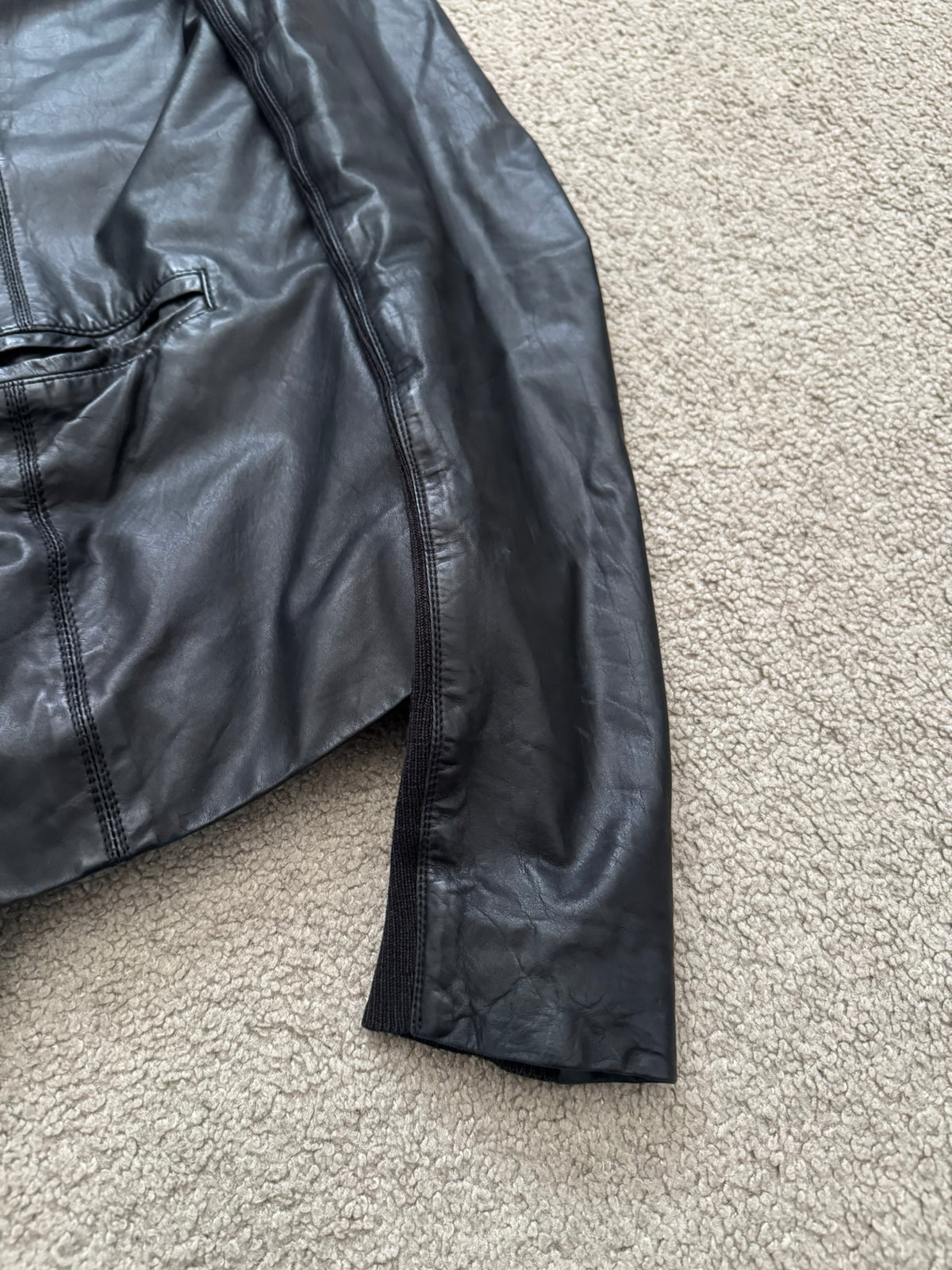 FW11 Rick Owens Mainline "Limo" Hybrid Biker Leather Jacket