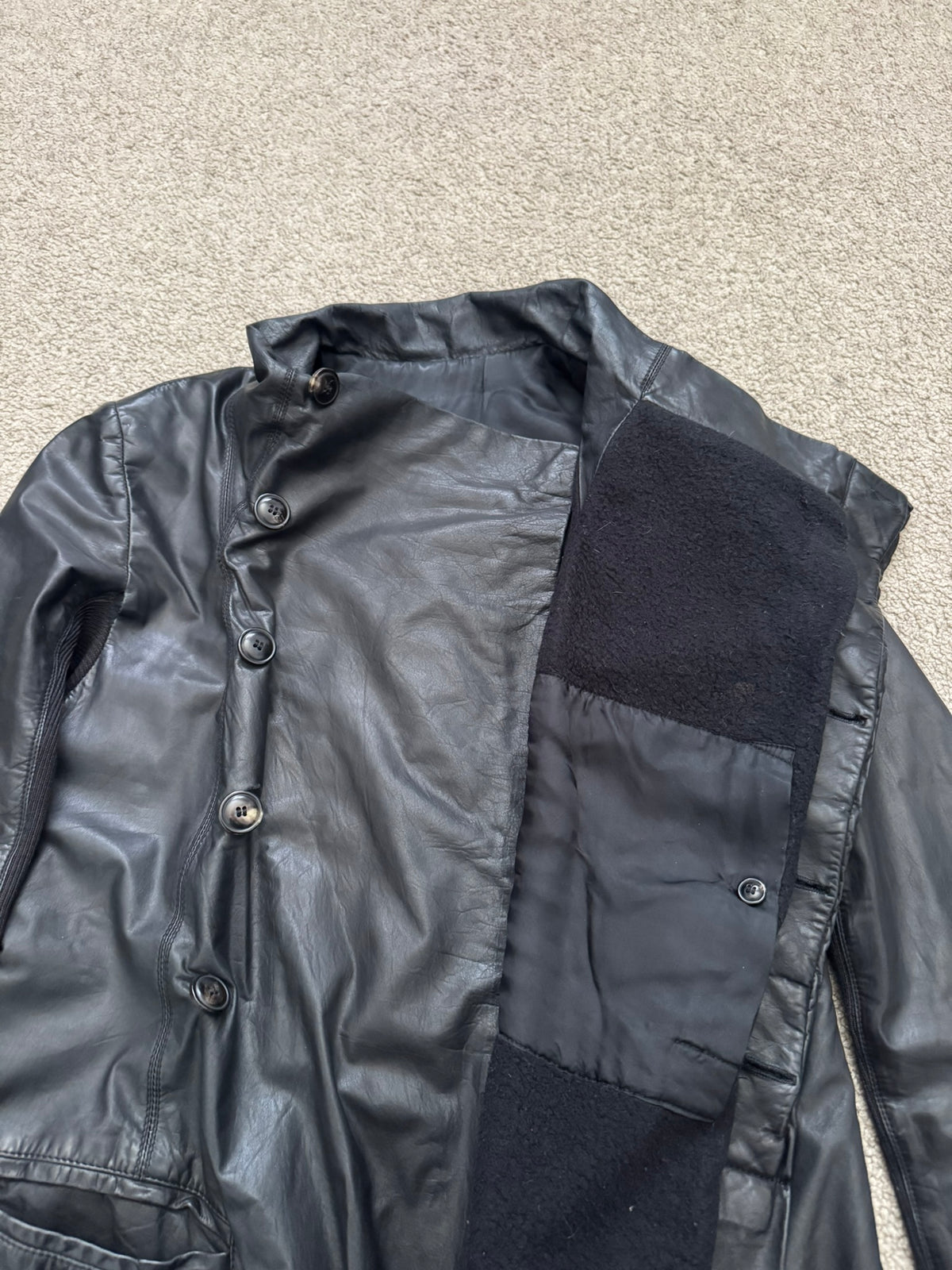 FW11 Rick Owens Mainline "Limo" Hybrid Biker Leather Jacket