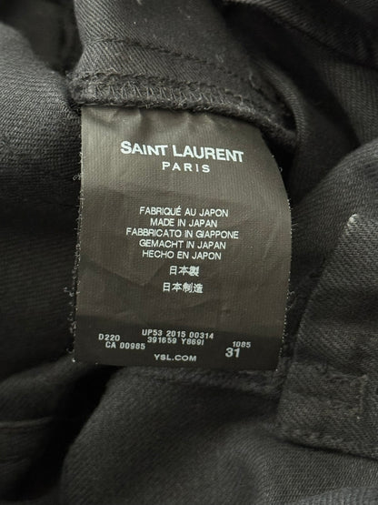 FW15 Saint Laurent by Hedi Slimane Crash Distressed D02 Denim Jeans