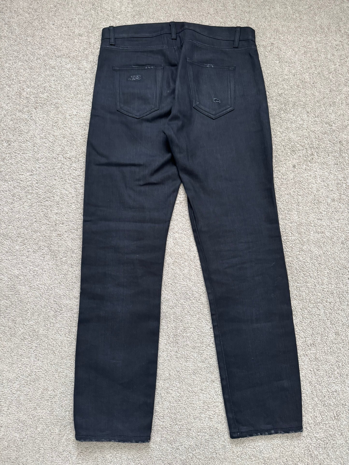 FW15 Saint Laurent by Hedi Slimane Crash Distressed D02 Denim Jeans