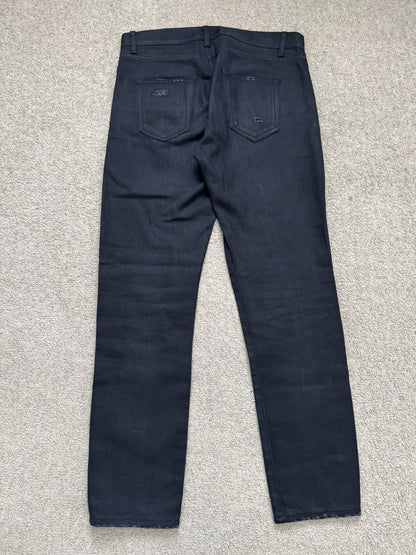 FW15 Saint Laurent by Hedi Slimane Crash Distressed D02 Denim Jeans