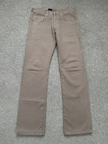 AW04 Dior Homme by Hedi Slimane Beige Whiskered Denim Jeans