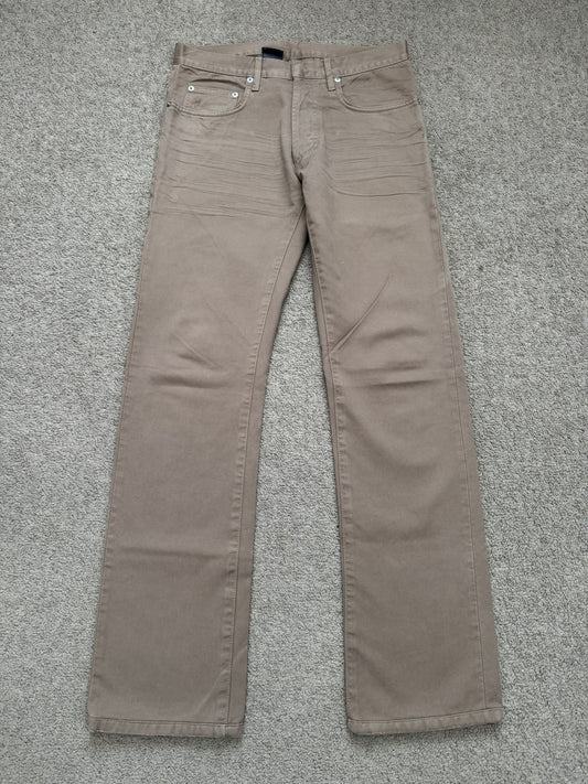 AW04 Dior Homme by Hedi Slimane Beige Whiskered Denim Jeans