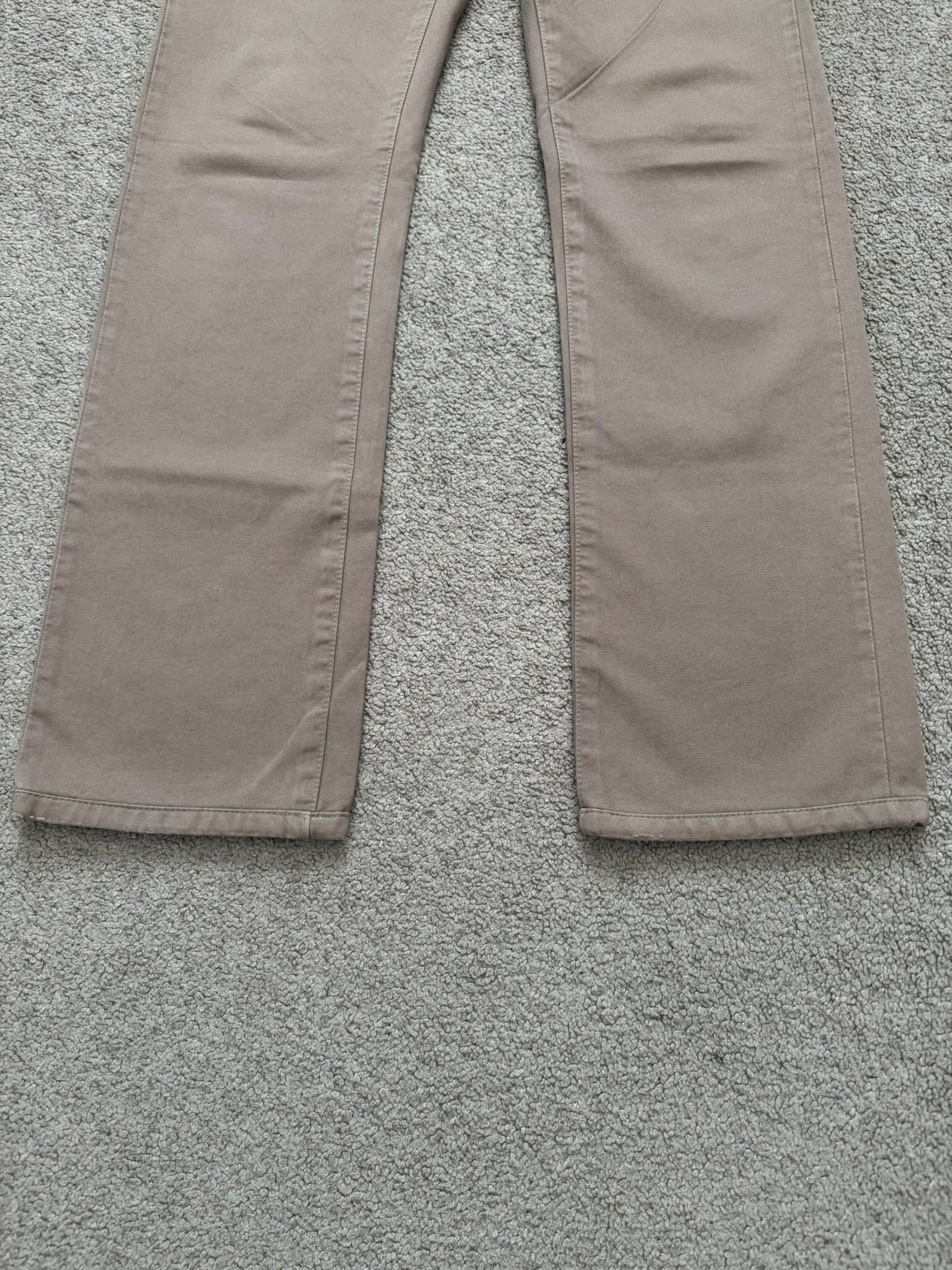AW04 Dior Homme by Hedi Slimane Beige Whiskered Denim Jeans