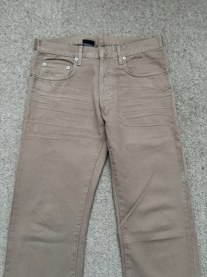 AW04 Dior Homme by Hedi Slimane Beige Whiskered Denim Jeans