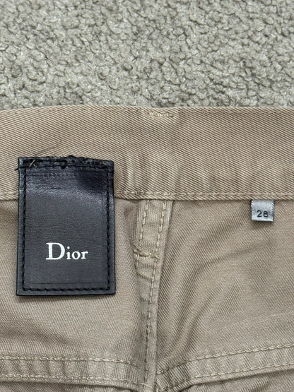 AW04 Dior Homme by Hedi Slimane Beige Whiskered Denim Jeans