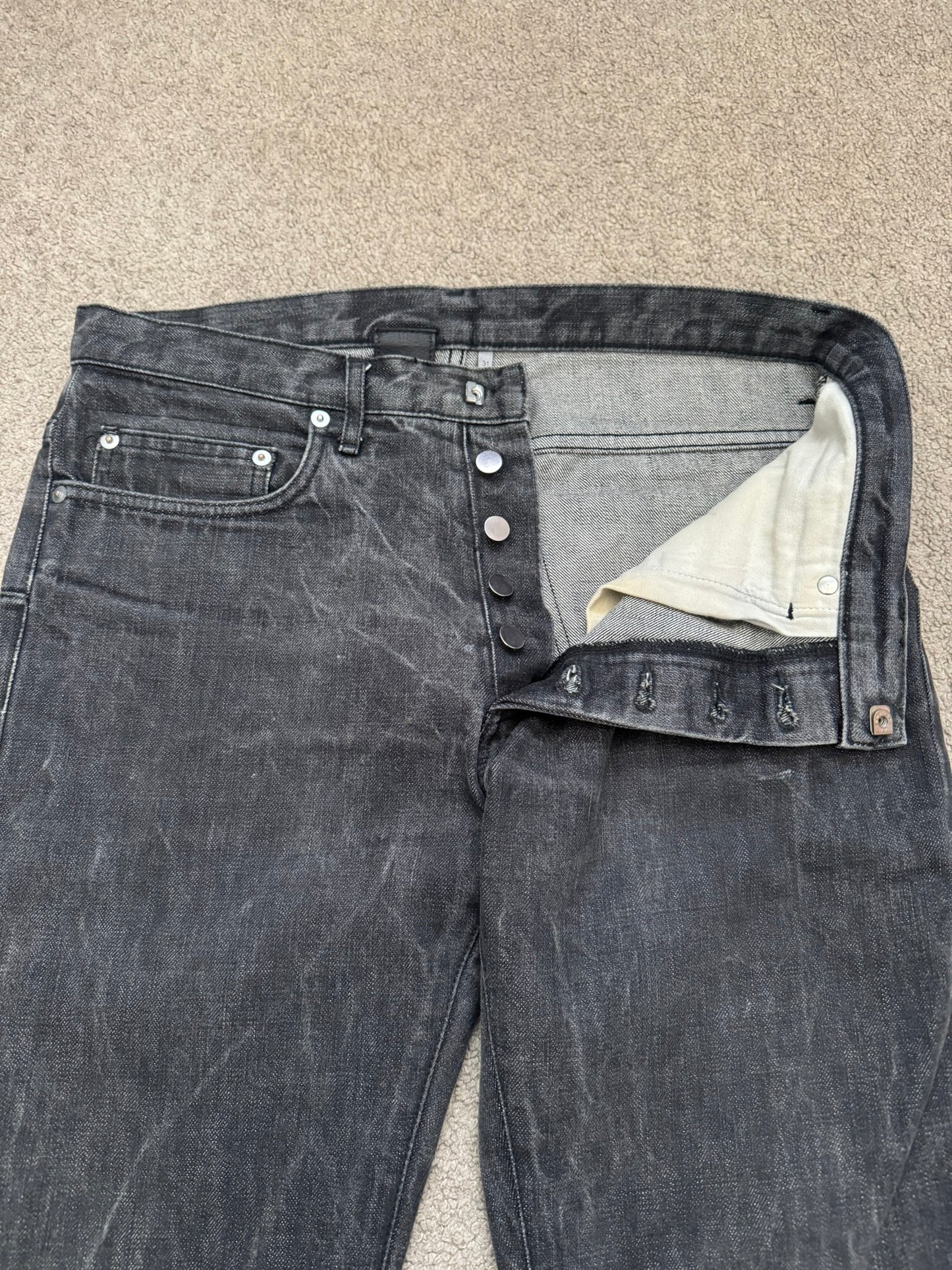 SS05 Dior Homme by Hedi Slimane MIJ Washed Black Denim Jeans