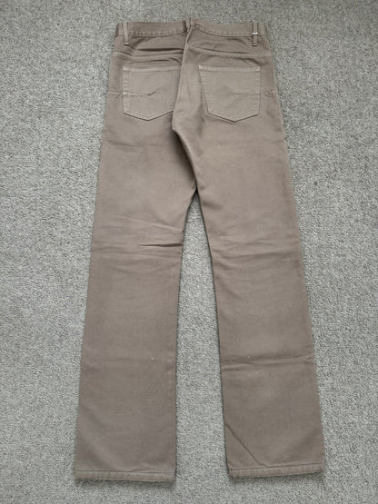 AW04 Dior Homme by Hedi Slimane Beige Whiskered Denim Jeans