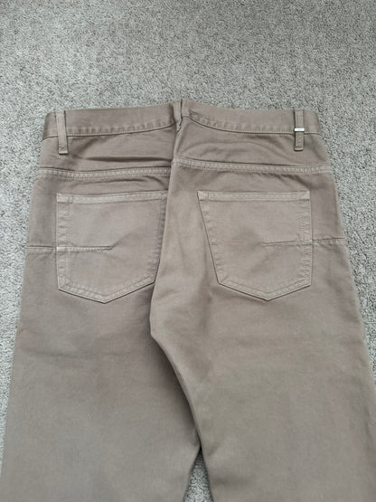 AW04 Dior Homme by Hedi Slimane Beige Whiskered Denim Jeans