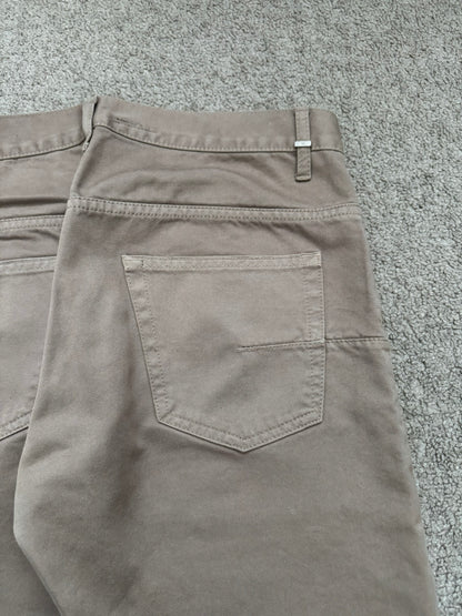 AW04 Dior Homme by Hedi Slimane Beige Whiskered Denim Jeans