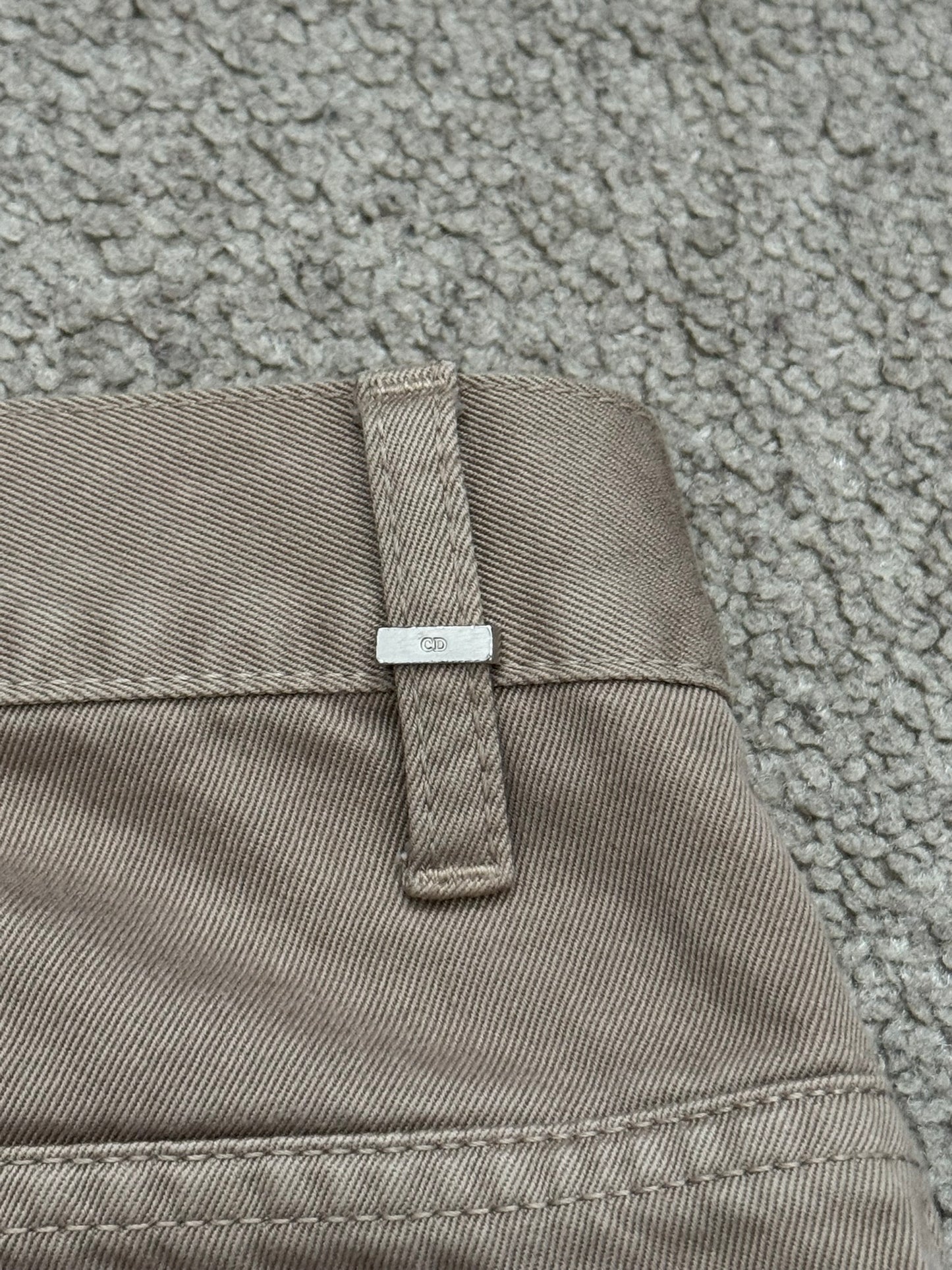 AW04 Dior Homme by Hedi Slimane Beige Whiskered Denim Jeans
