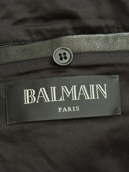 SS14 Balmain by Olivier Rousteing Houndstooth Biker Leather Jacket