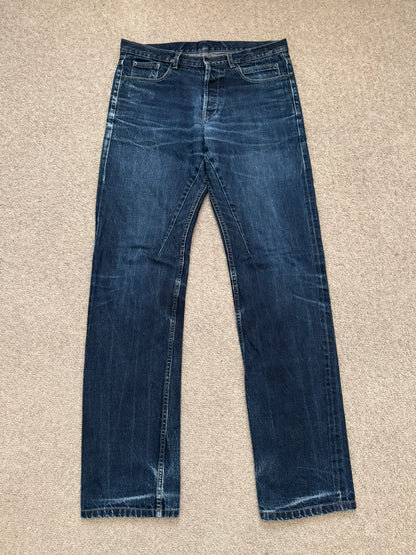 SS15 Rick Owens DRKSHDW Blue Selvedge Berlin Cut Denim Jeans