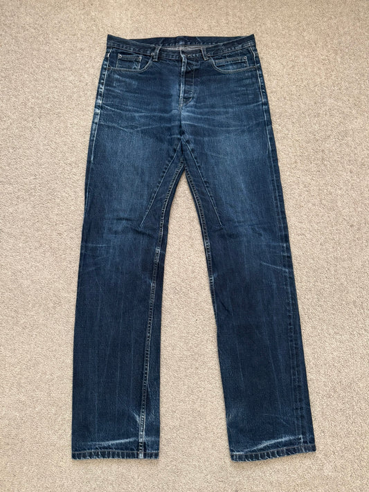 SS15 Rick Owens DRKSHDW Blue Selvedge Berlin Cut Denim Jeans