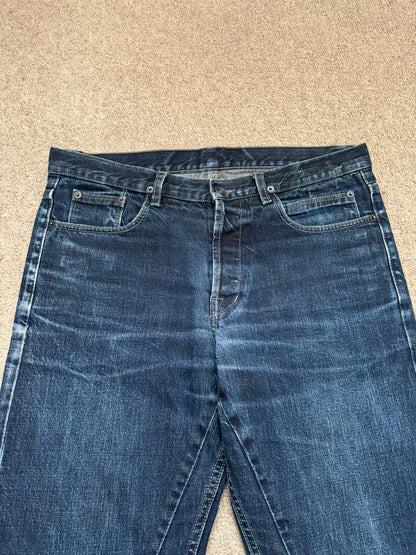 SS15 Rick Owens DRKSHDW Blue Selvedge Berlin Cut Denim Jeans