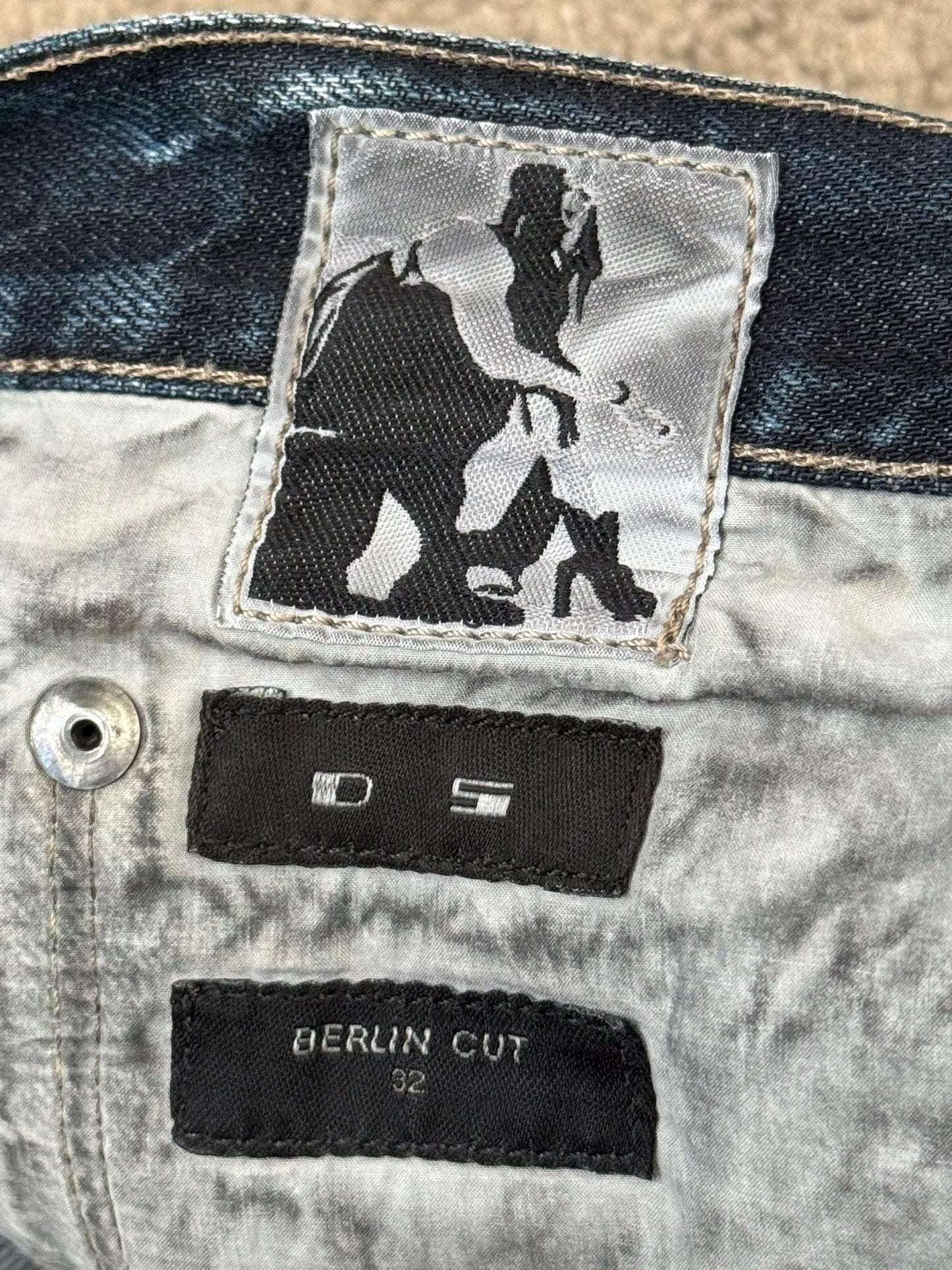 SS15 Rick Owens DRKSHDW Blue Selvedge Berlin Cut Denim Jeans