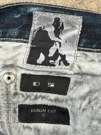 SS15 Rick Owens DRKSHDW Blue Selvedge Berlin Cut Denim Jeans