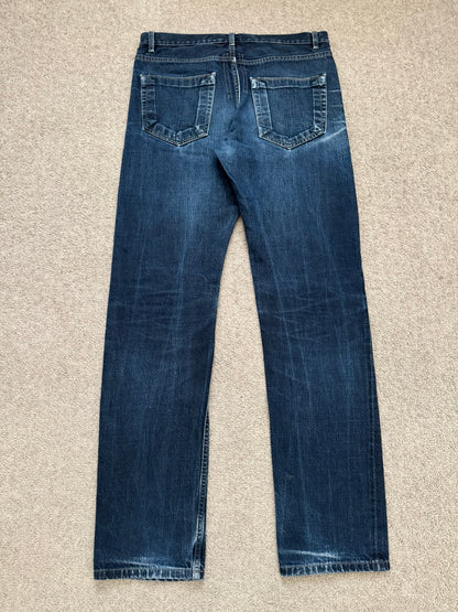 SS15 Rick Owens DRKSHDW Blue Selvedge Berlin Cut Denim Jeans