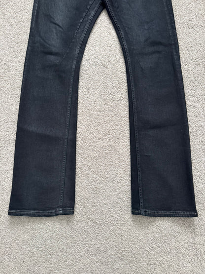 SS20 Rick Owens DRKSHDW Black Waxed Detroit Cut Denim Jeans