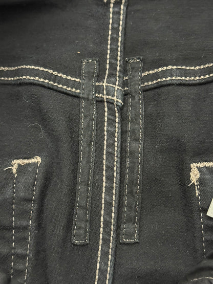 SS20 Rick Owens DRKSHDW Black Waxed Detroit Cut Denim Jeans