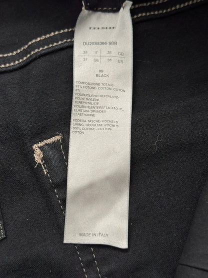 SS20 Rick Owens DRKSHDW Black Waxed Detroit Cut Denim Jeans