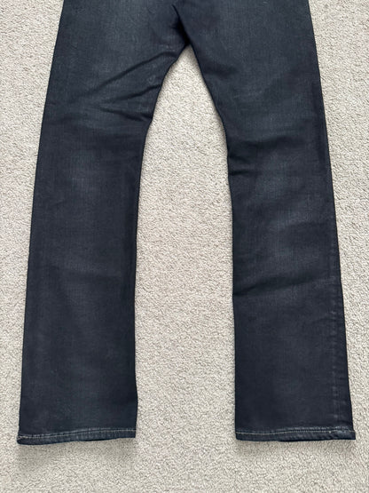 SS20 Rick Owens DRKSHDW Black Waxed Detroit Cut Denim Jeans
