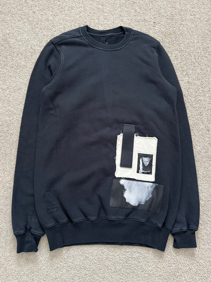 FW16 Rick Owens DRKSHDW "Mastodon" Abstract Patch Sweatshirt