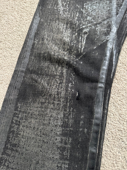 AW08 Dior Homme “Luster” Black Waxed Clawmark Denim Jeans