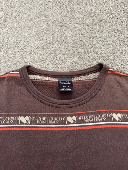 SS/AW03 Number (N)ine "Hello How Low" Crying Heart Striped T Shirt