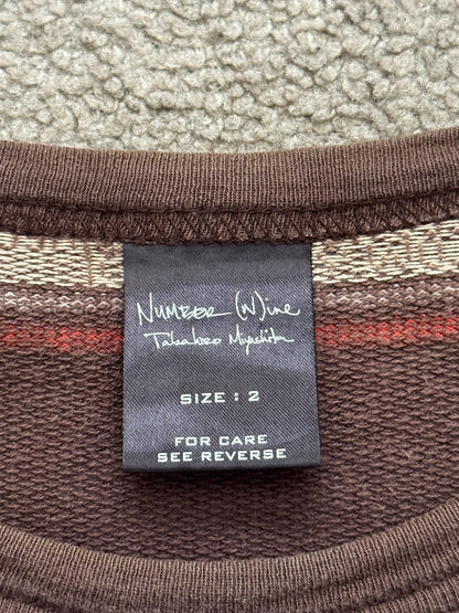SS/AW03 Number (N)ine "Hello How Low" Crying Heart Striped T Shirt