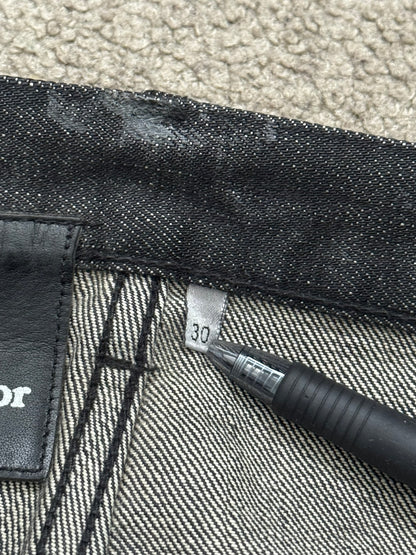 AW08 Dior Homme “Luster” Black Waxed Clawmark Denim Jeans