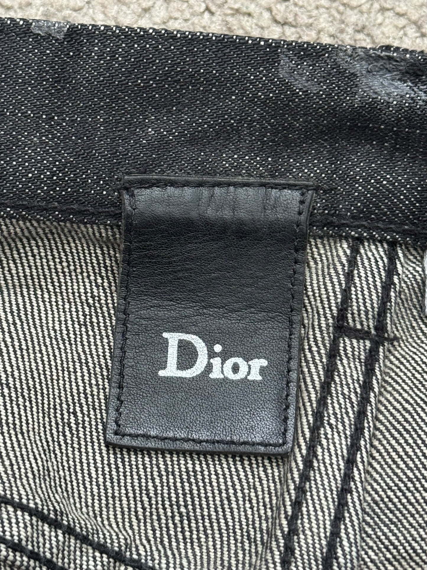 AW08 Dior Homme “Luster” Black Waxed Clawmark Denim Jeans