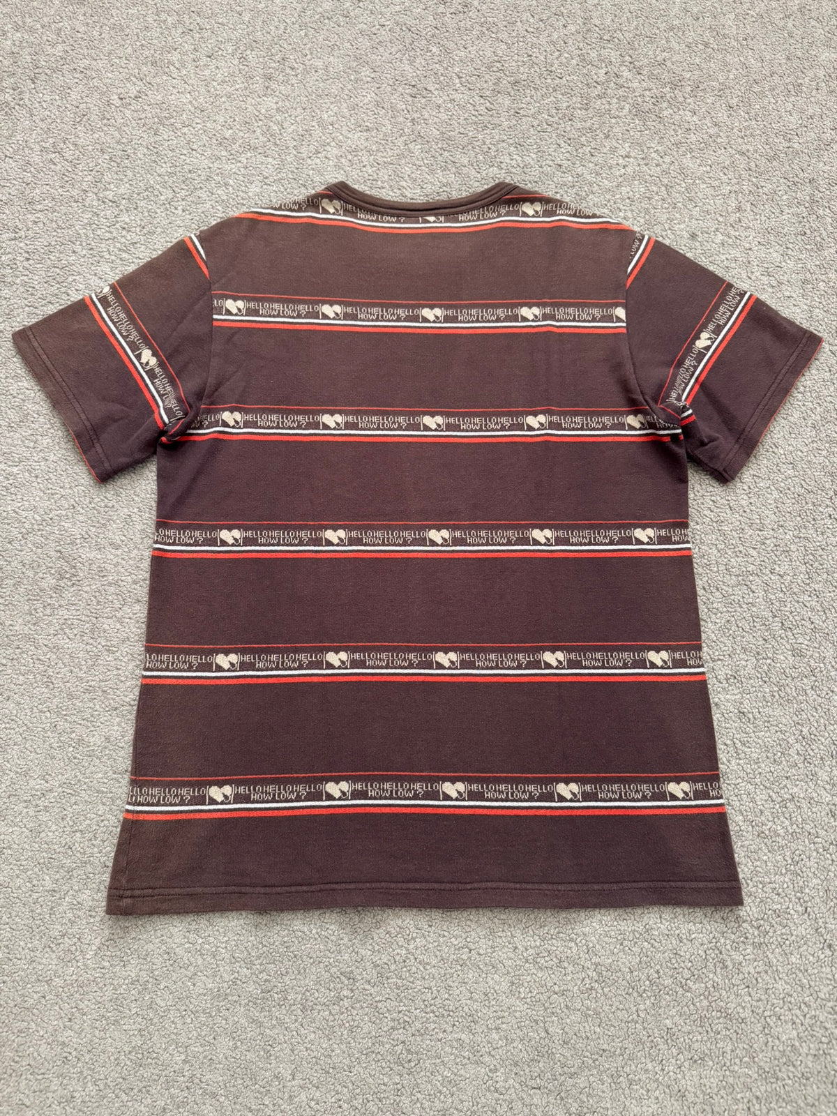 SS/AW03 Number (N)ine "Hello How Low" Crying Heart Striped T Shirt