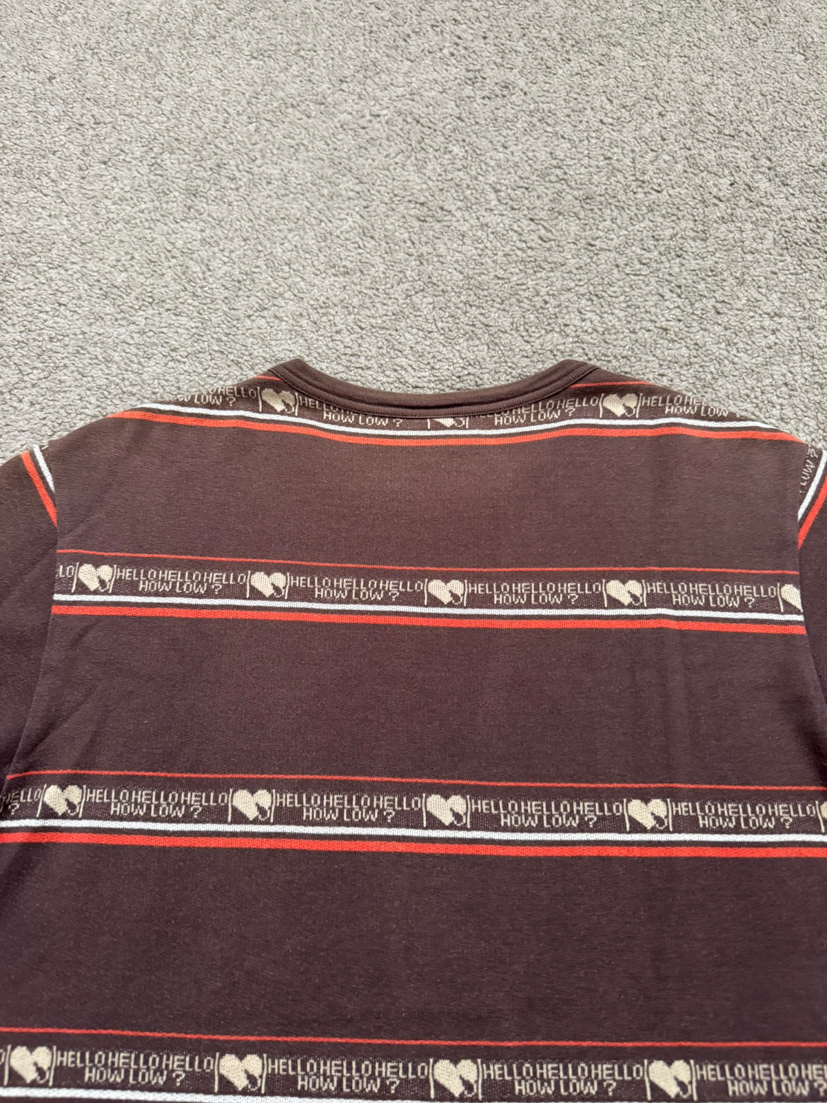 SS/AW03 Number (N)ine "Hello How Low" Crying Heart Striped T Shirt
