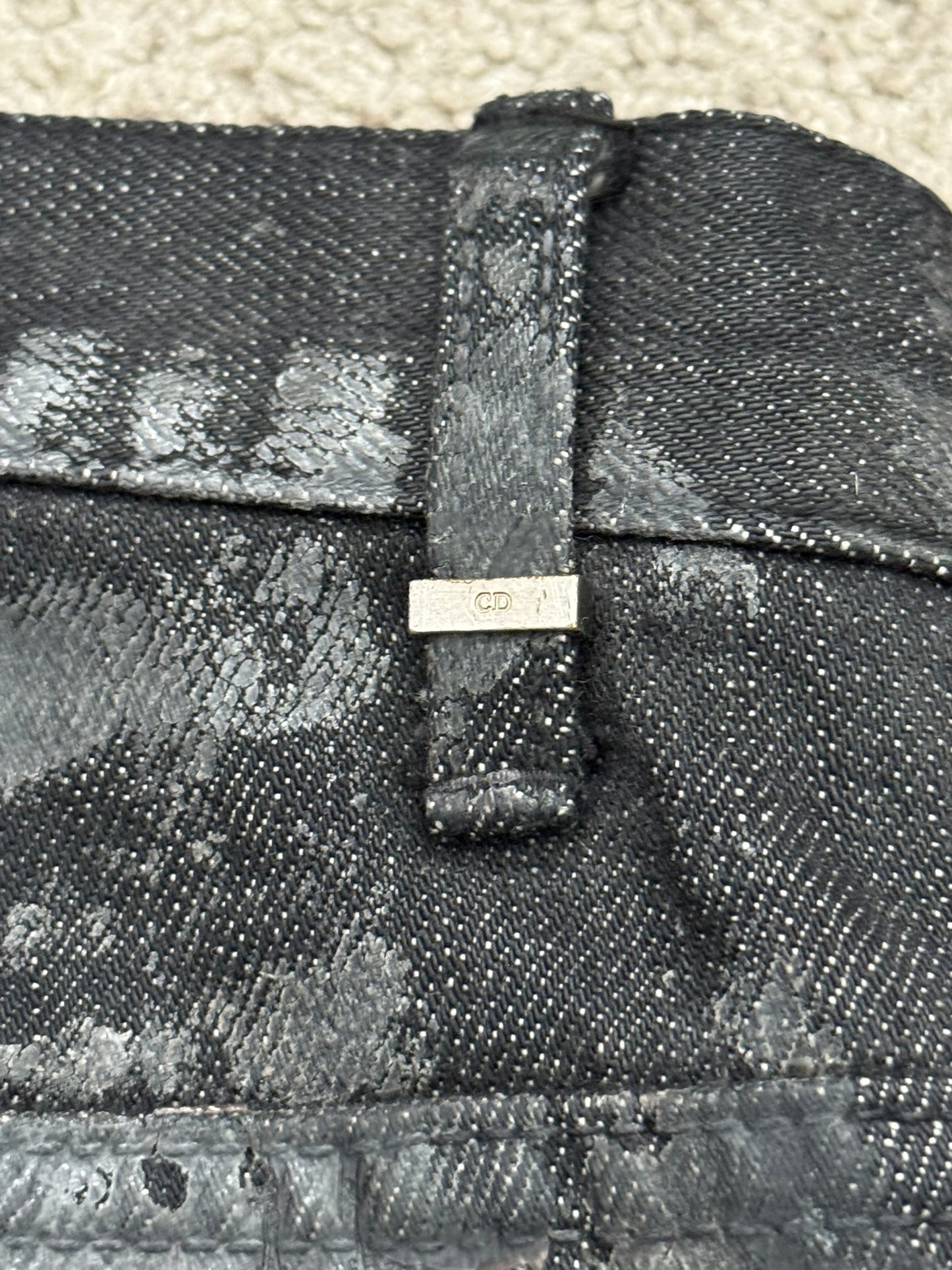 AW08 Dior Homme “Luster” Black Waxed Clawmark Denim Jeans