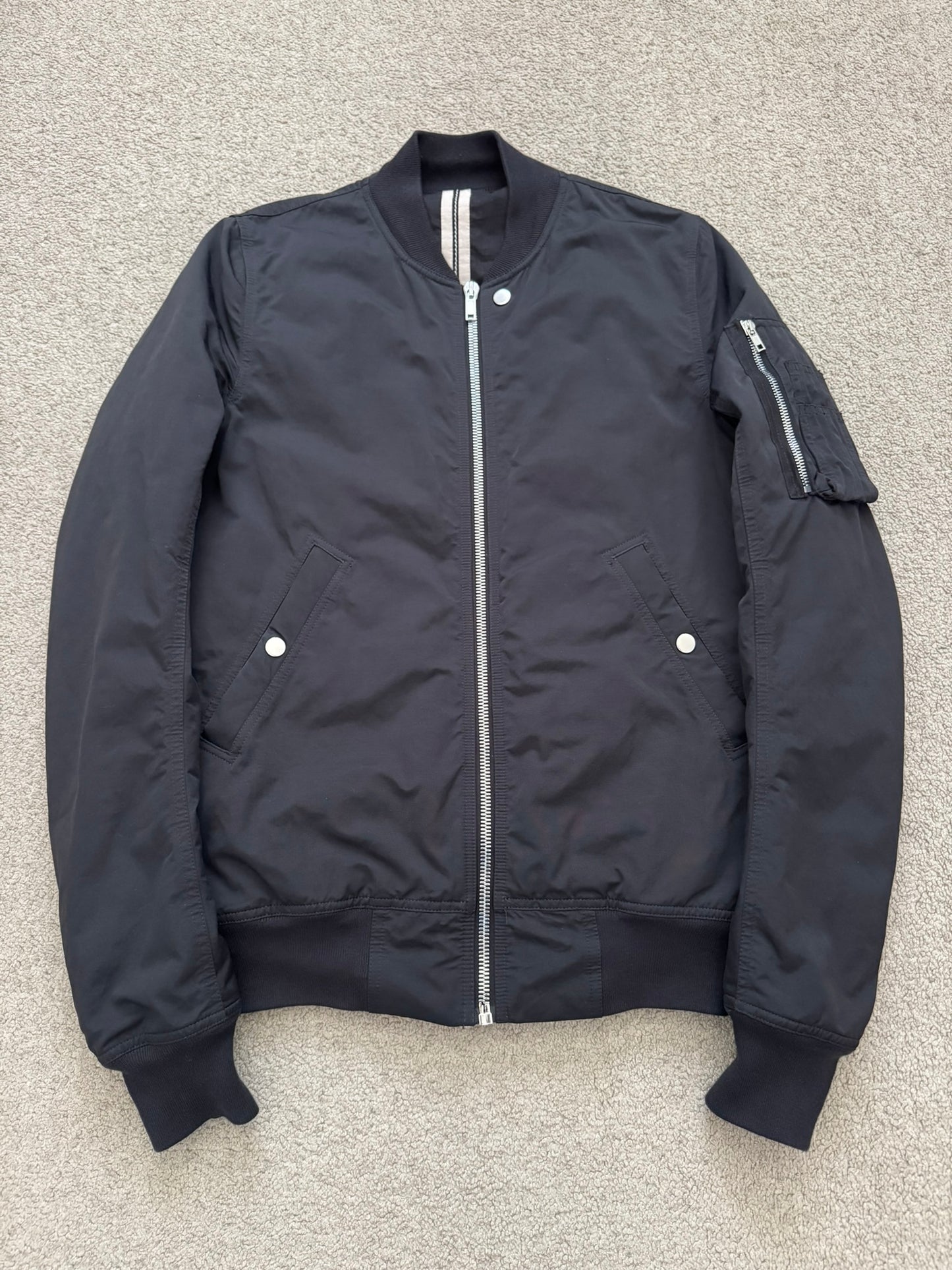 FW17 Rick Owens DRKSHDW “Glitter” Nylon Murray Button Sling Bomber Jacket