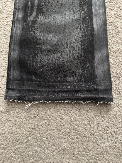 AW08 Dior Homme “Luster” Black Waxed Clawmark Denim Jeans