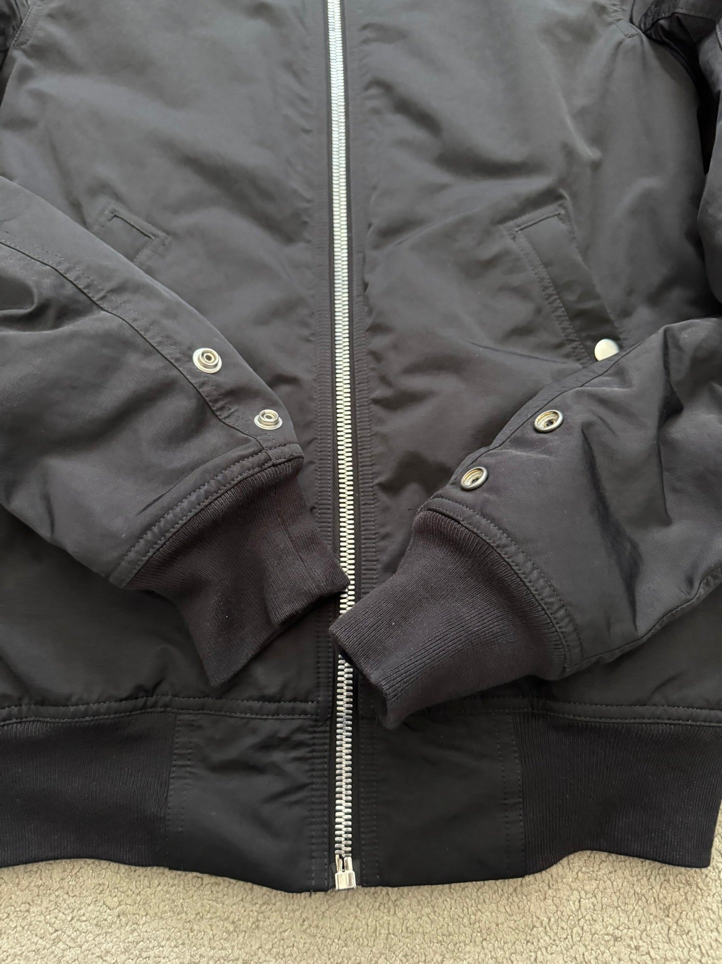 FW17 Rick Owens DRKSHDW “Glitter” Nylon Murray Button Sling Bomber Jacket