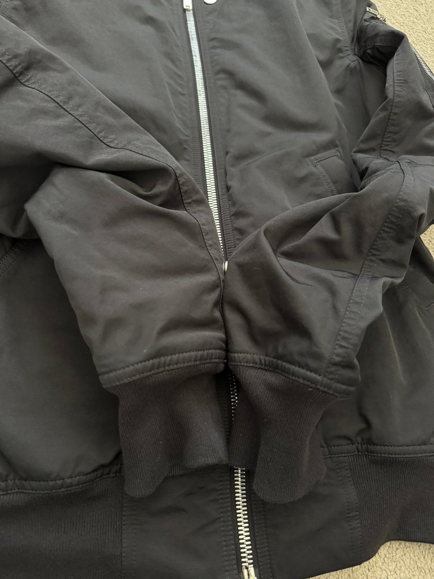 FW17 Rick Owens DRKSHDW “Glitter” Nylon Murray Button Sling Bomber Jacket