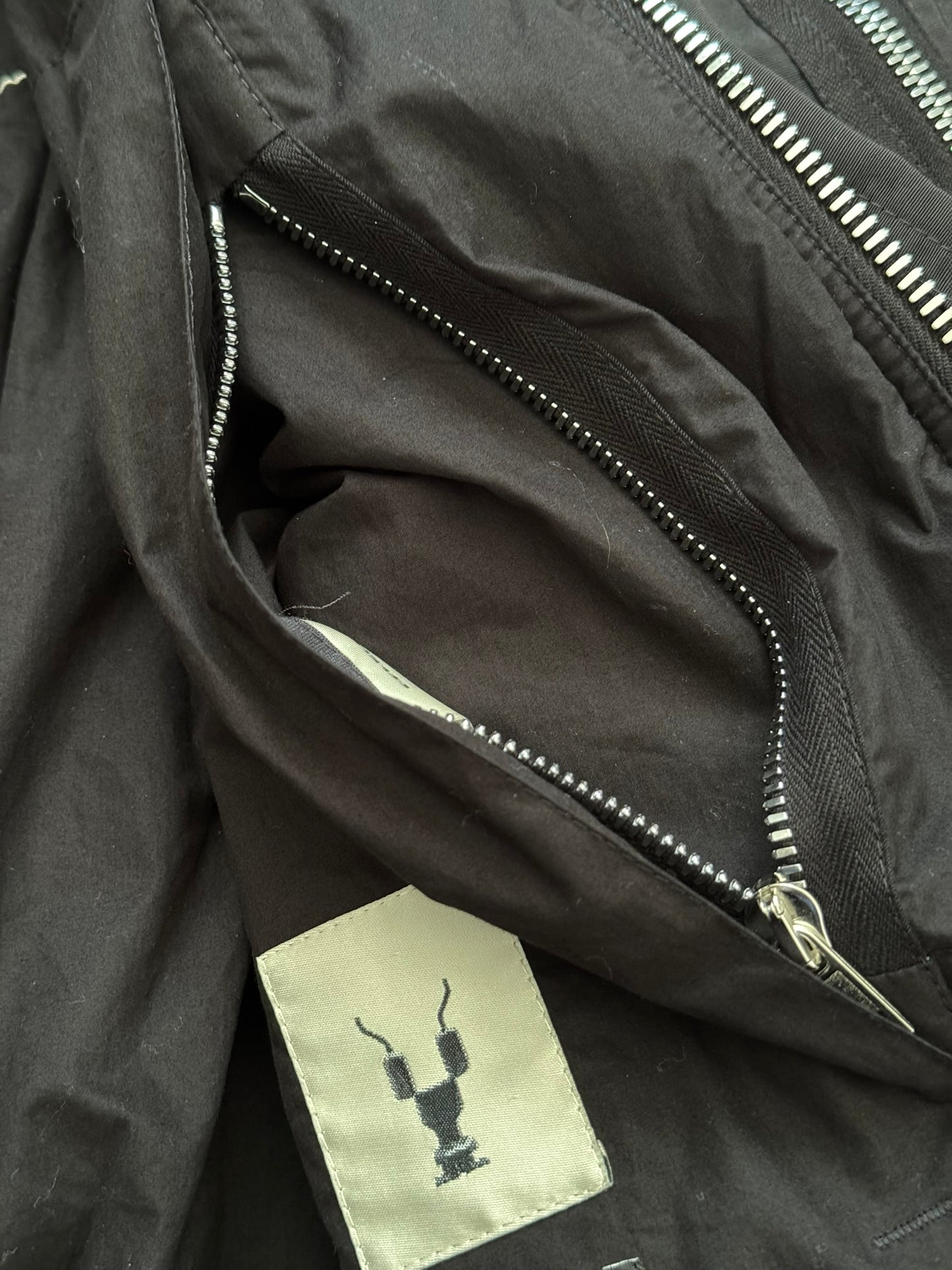 FW17 Rick Owens DRKSHDW “Glitter” Nylon Murray Button Sling Bomber Jacket