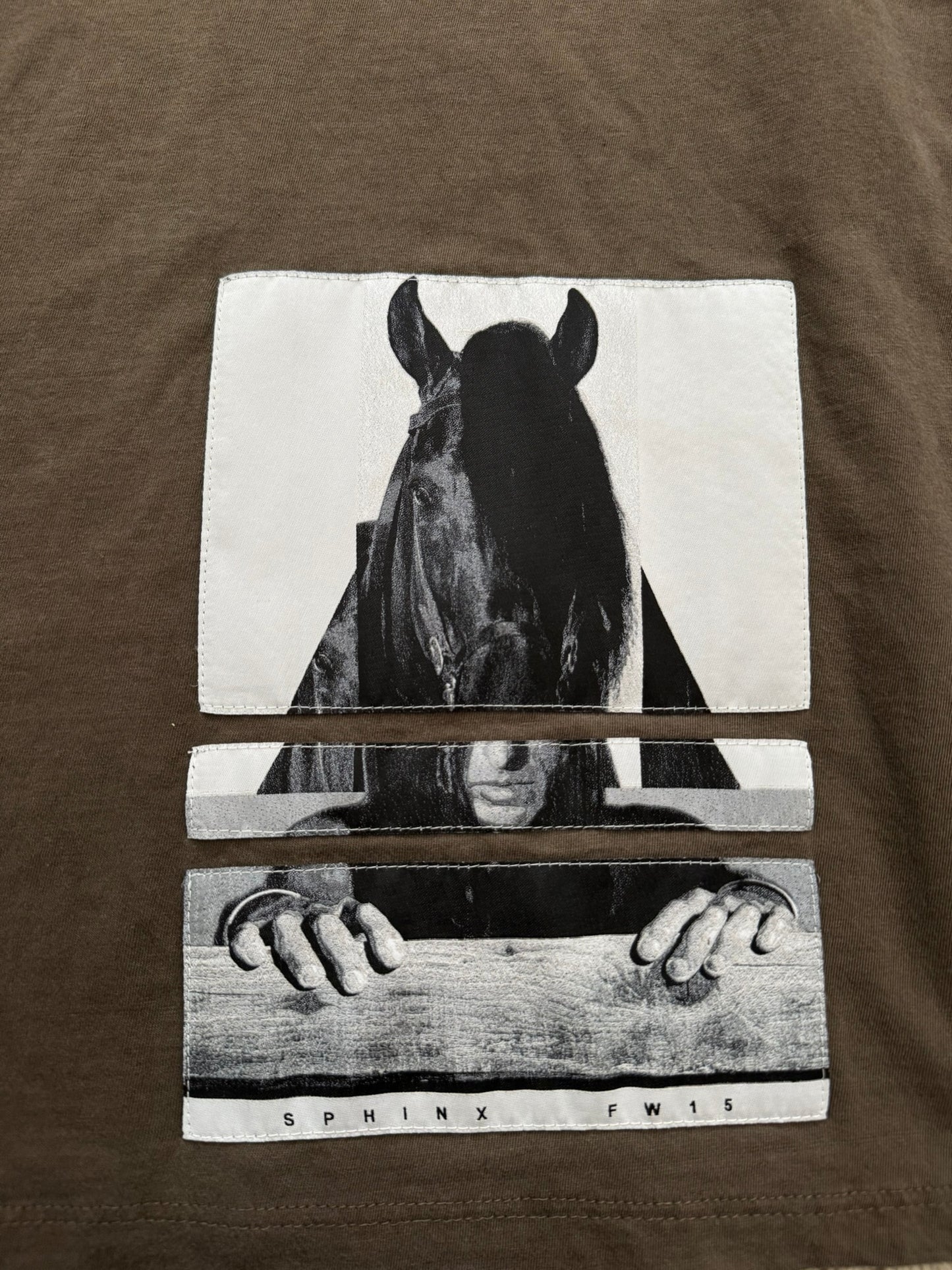 FW15 Rick Owens DRKSHDW "Sphinx" Horse Patch Long Sleeve T Shirt