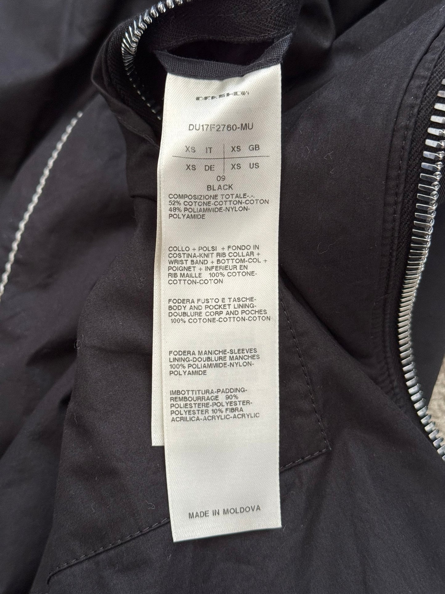 FW17 Rick Owens DRKSHDW “Glitter” Nylon Murray Button Sling Bomber Jacket