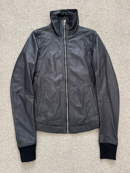 FW13 Rick Owens "Plinth" Long Neck Intarsia Lamb Leather Jacket